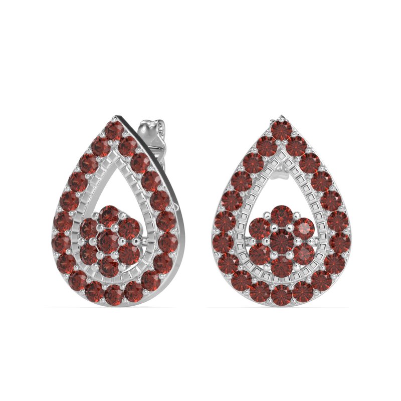 Teardrop Cluster Halo Earrings
