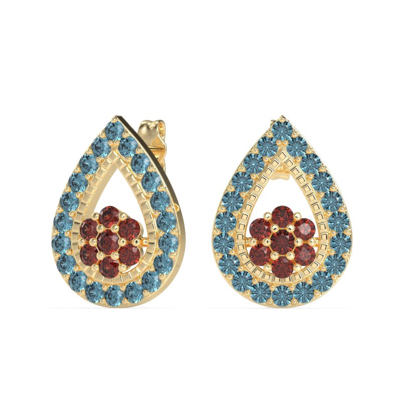 Teardrop Cluster Halo Earrings