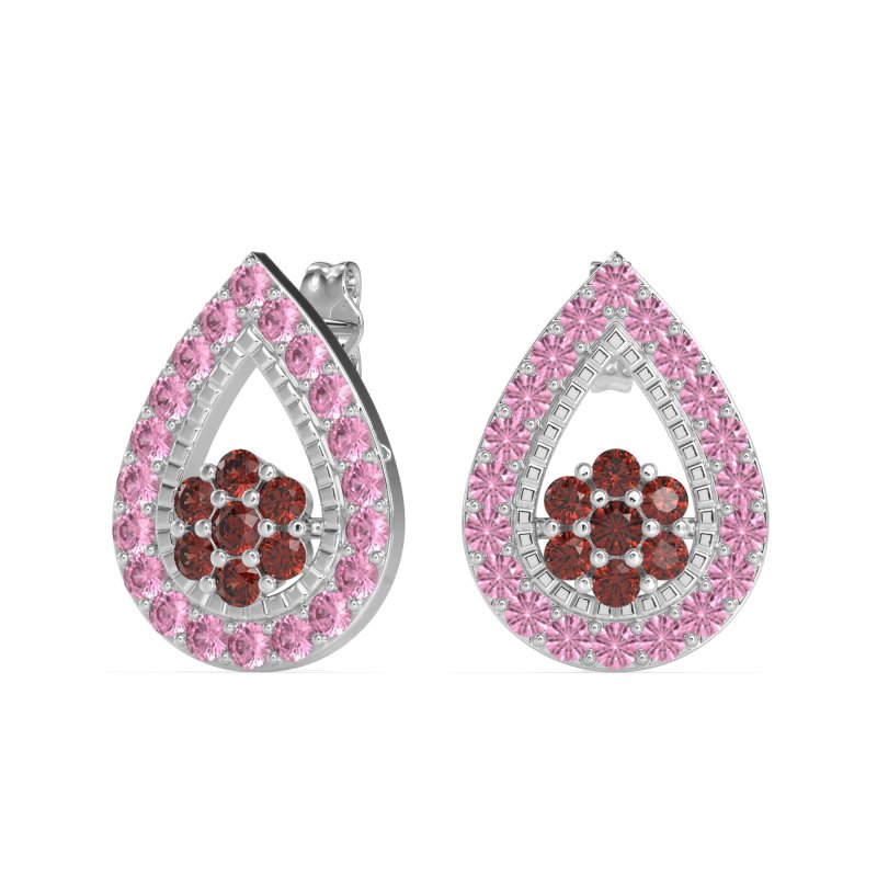 Teardrop Cluster Halo Earrings
