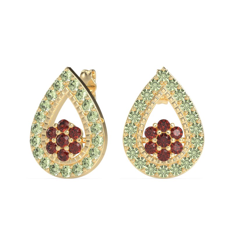 Teardrop Cluster Halo Earrings