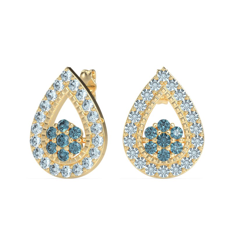 Teardrop Cluster Halo Earrings