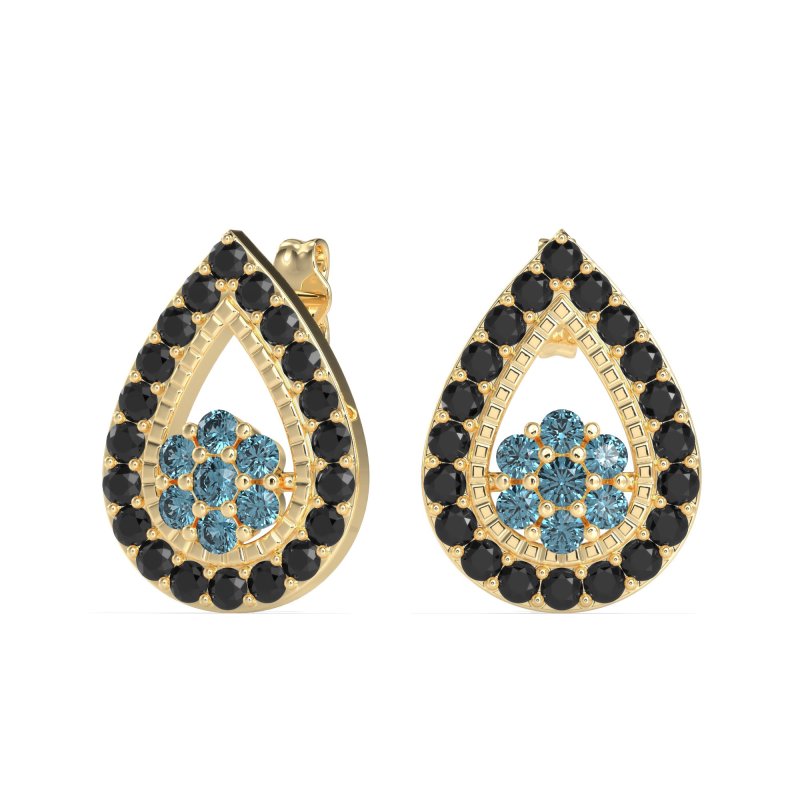 Teardrop Cluster Halo Earrings