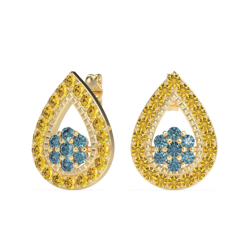 Teardrop Cluster Halo Earrings