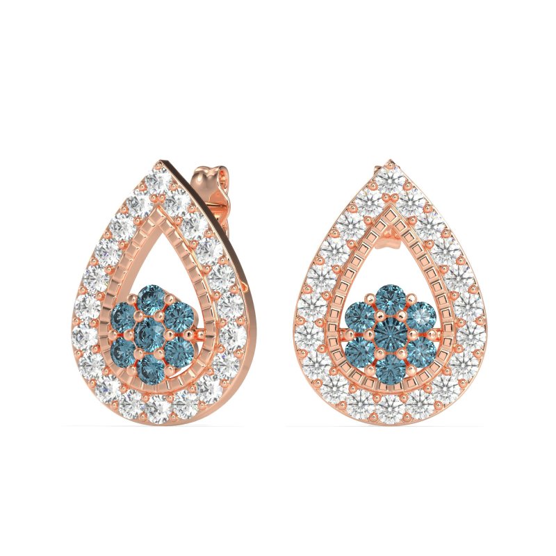 Teardrop Cluster Halo Earrings