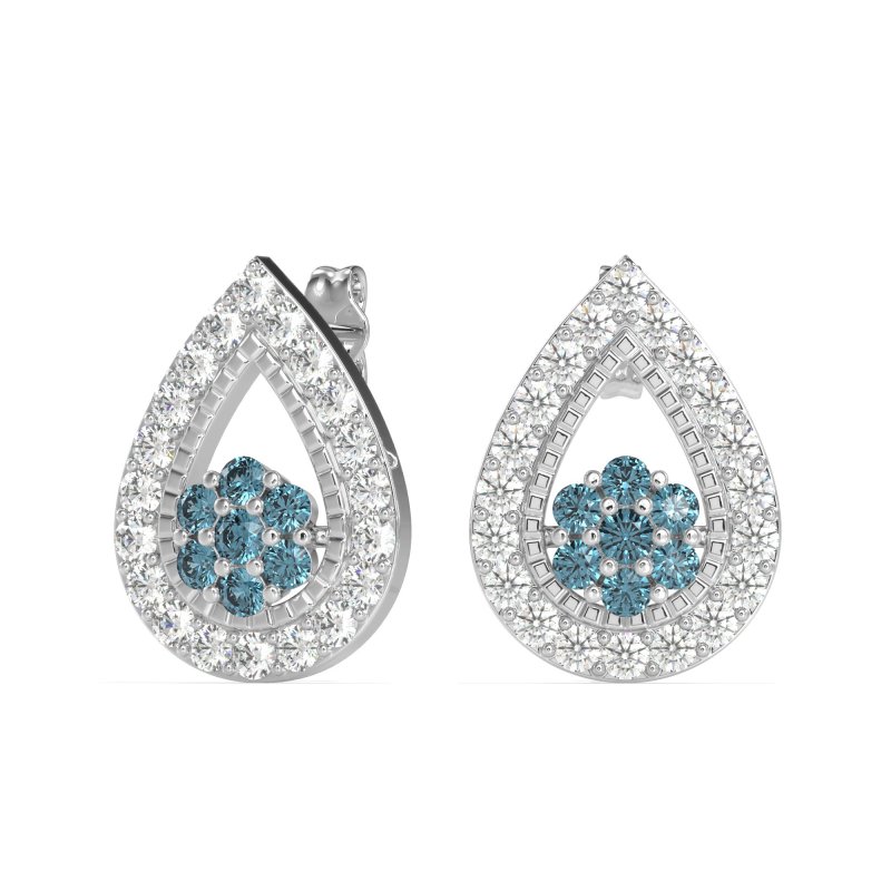 Teardrop Cluster Halo Earrings