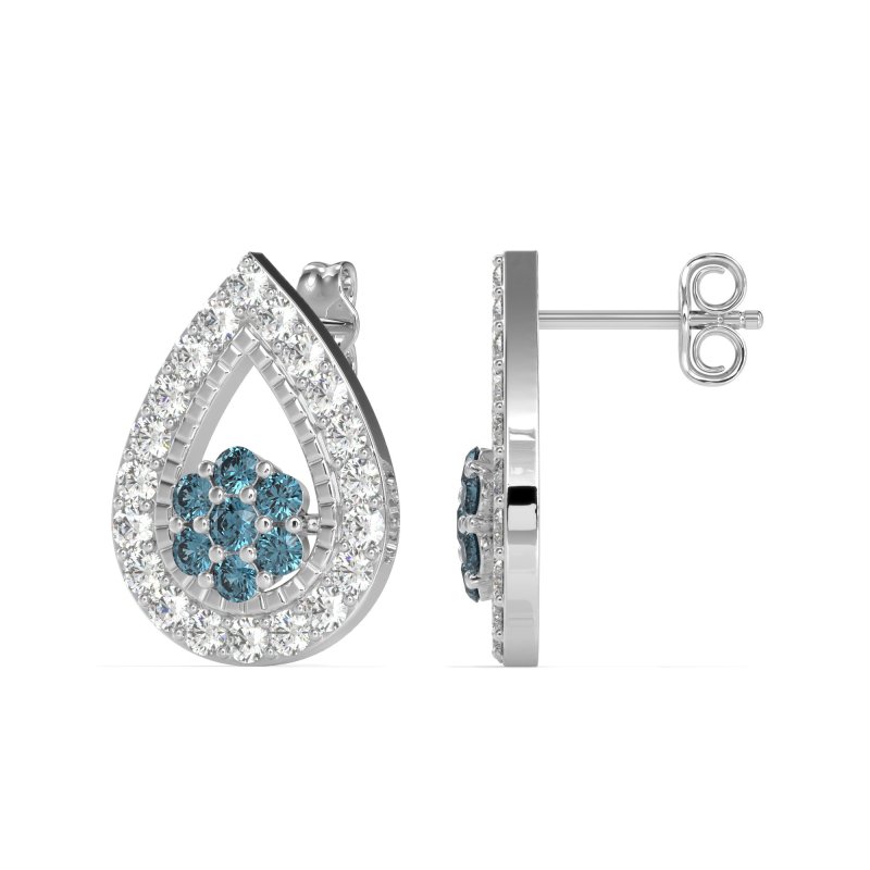 Teardrop Cluster Halo Earrings