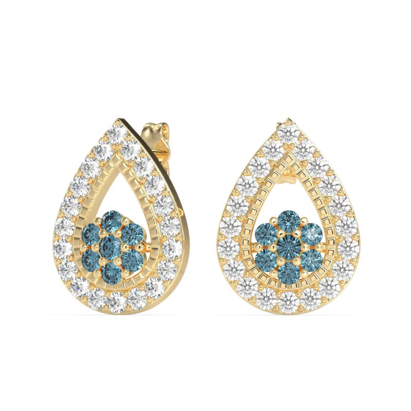 Teardrop Cluster Halo Earrings