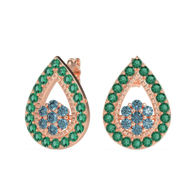 Teardrop Cluster Halo Earrings
