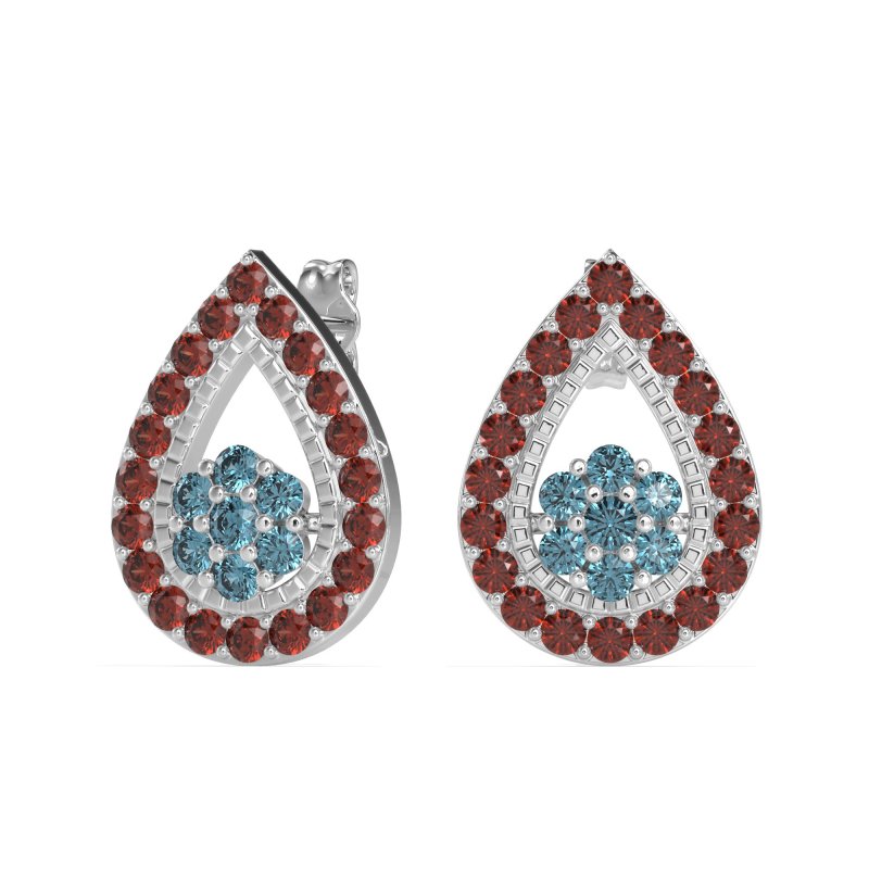 Teardrop Cluster Halo Earrings