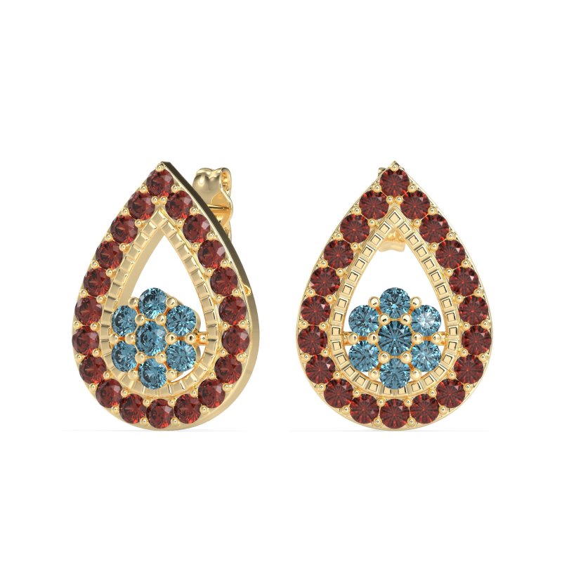 Teardrop Cluster Halo Earrings