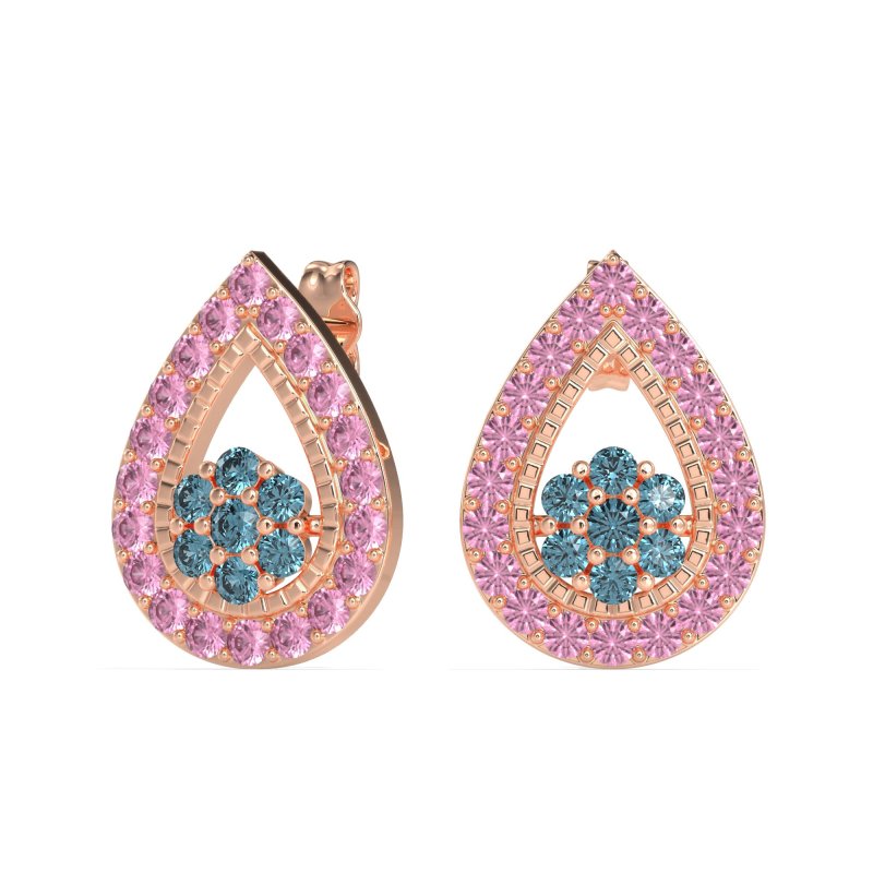 Teardrop Cluster Halo Earrings
