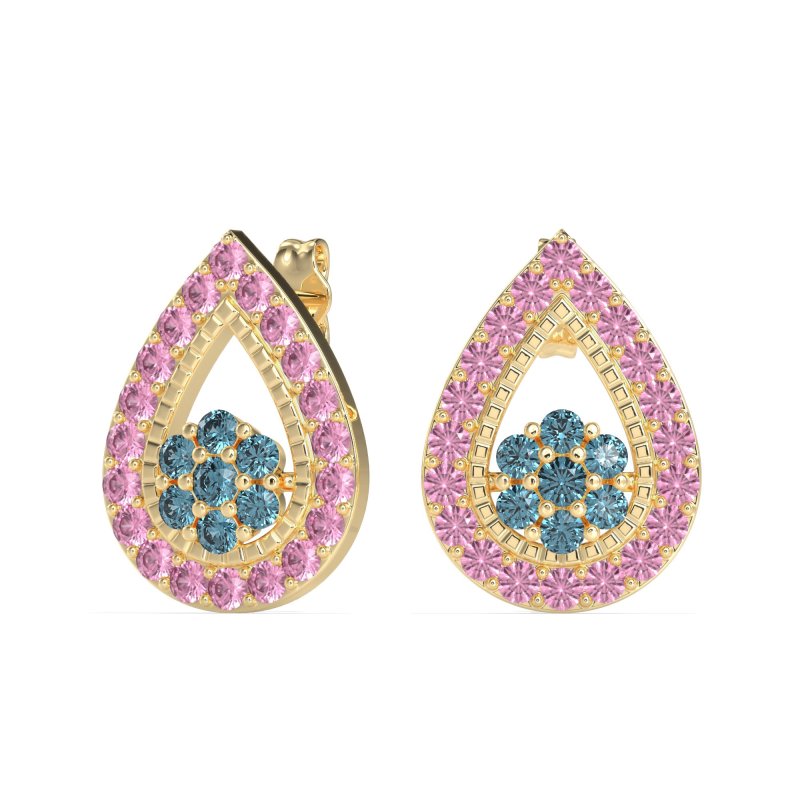 Teardrop Cluster Halo Earrings