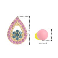 Teardrop Cluster Halo Earrings
