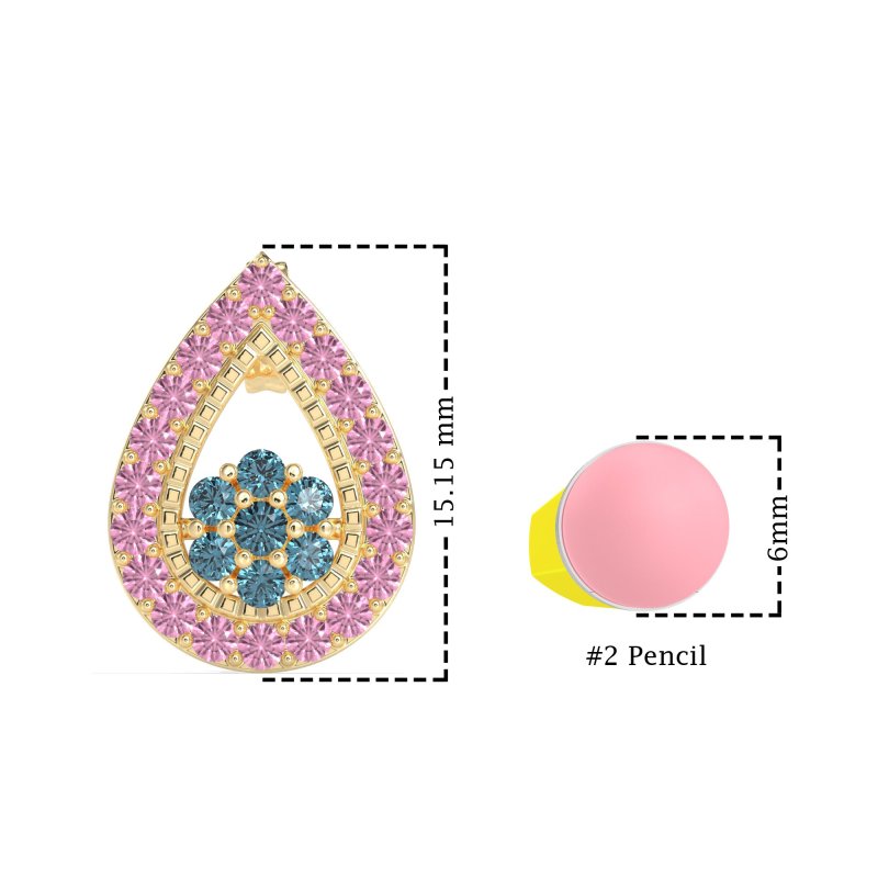 Teardrop Cluster Halo Earrings