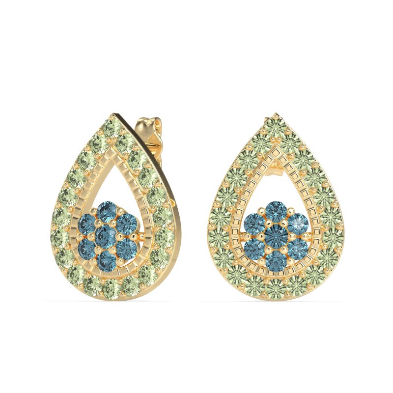 Teardrop Cluster Halo Earrings