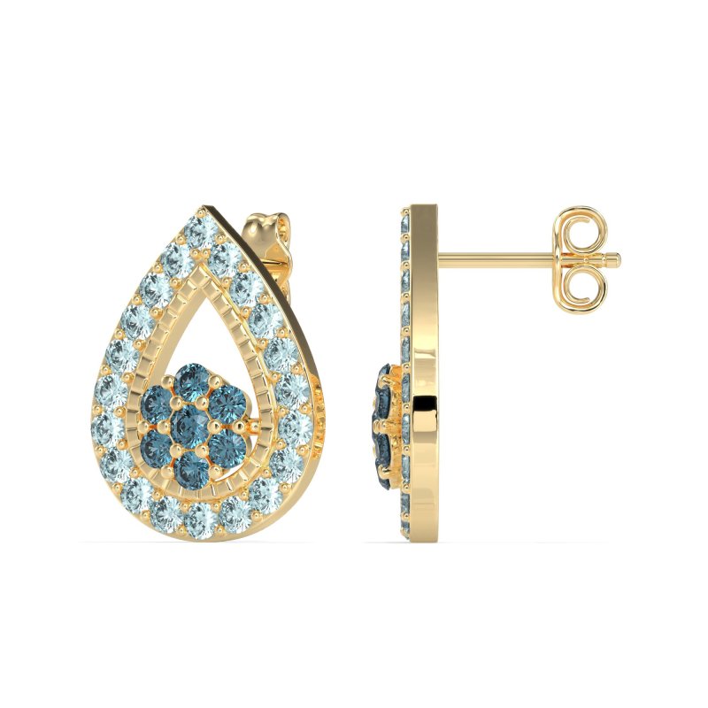 Teardrop Cluster Halo Earrings