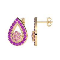Teardrop Cluster Halo Earrings