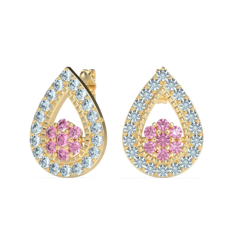 Teardrop Cluster Halo Earrings
