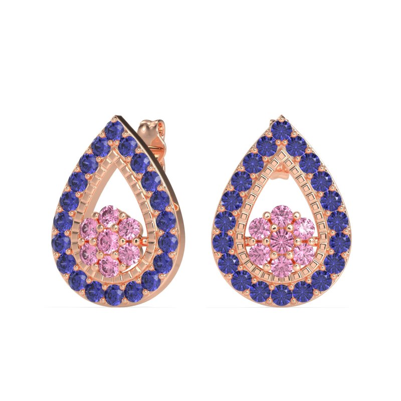 Teardrop Cluster Halo Earrings