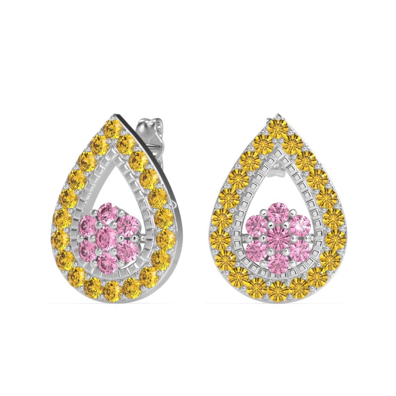 Teardrop Cluster Halo Earrings