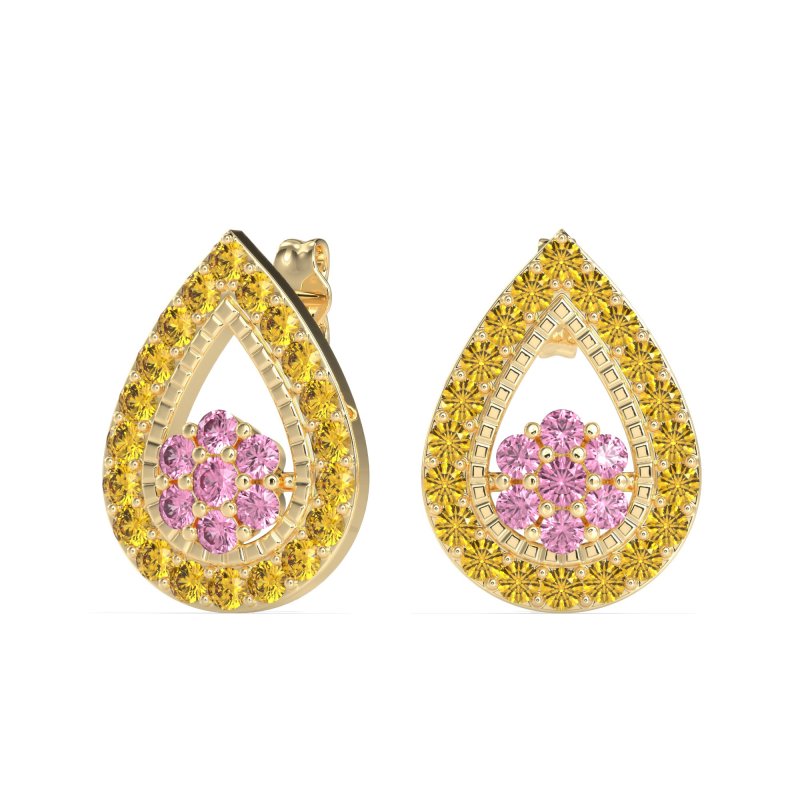 Teardrop Cluster Halo Earrings