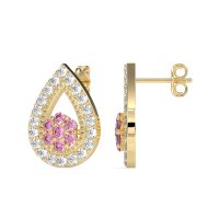 Teardrop Cluster Halo Earrings