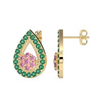 Teardrop Cluster Halo Earrings