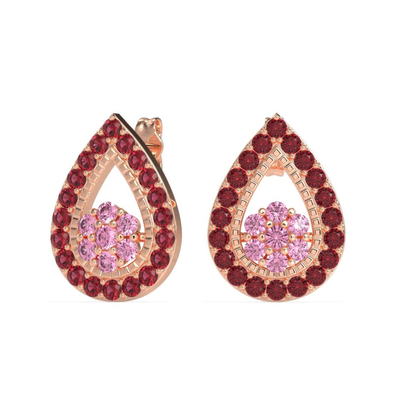 Teardrop Cluster Halo Earrings