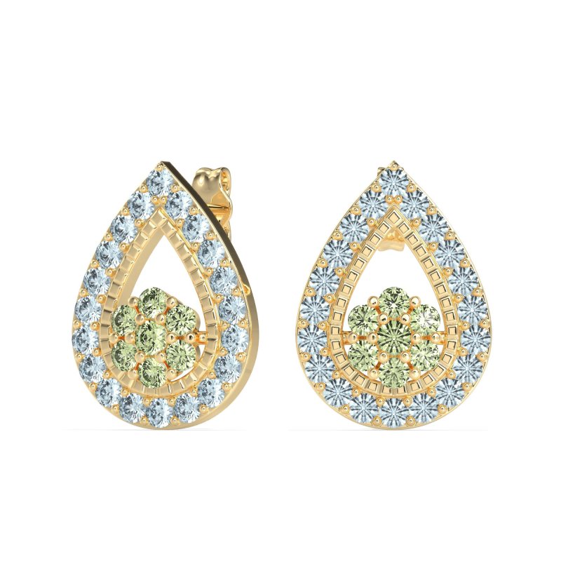 Teardrop Cluster Halo Earrings