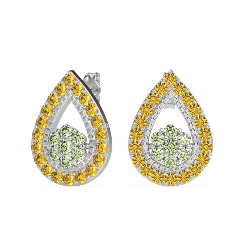 Teardrop Cluster Halo Earrings