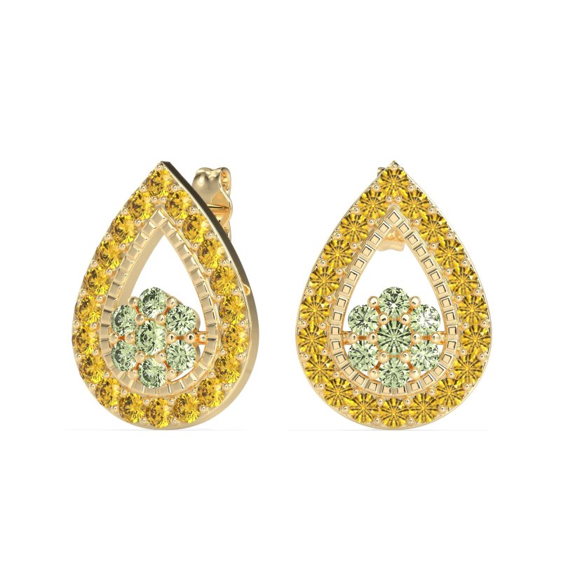 Teardrop Cluster Halo Earrings