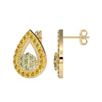 Teardrop Cluster Halo Earrings