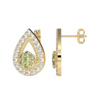 Teardrop Cluster Halo Earrings