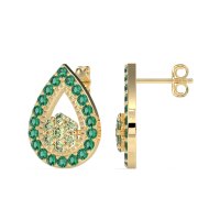 Teardrop Cluster Halo Earrings