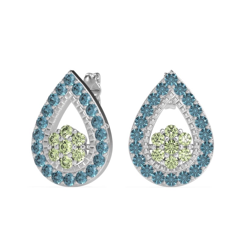 Teardrop Cluster Halo Earrings