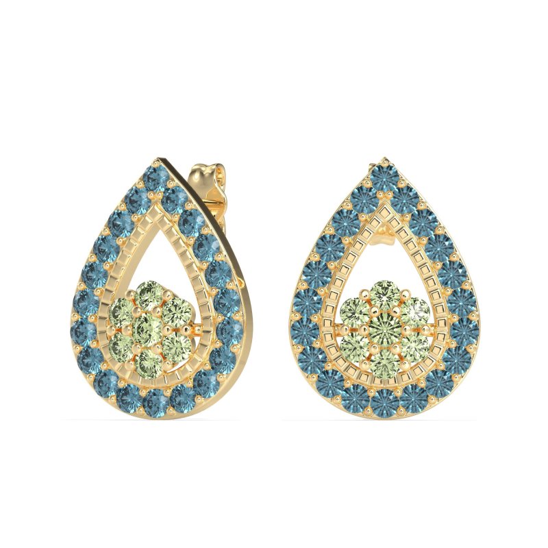 Teardrop Cluster Halo Earrings