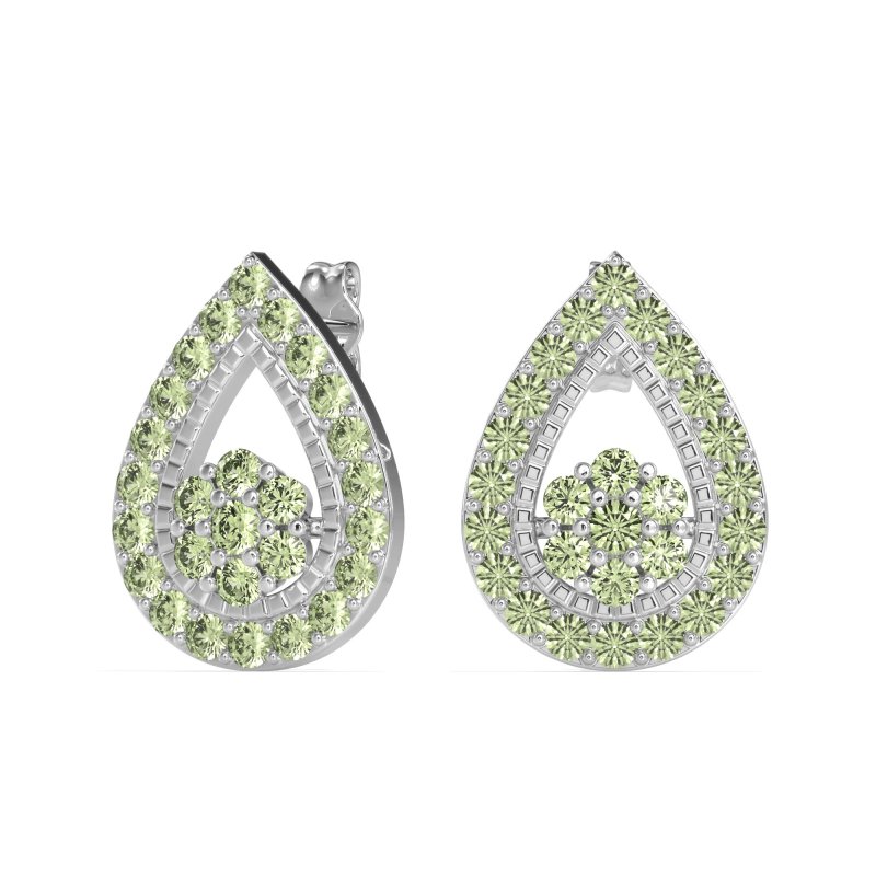 Teardrop Cluster Halo Earrings