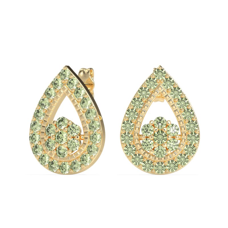 Teardrop Cluster Halo Earrings