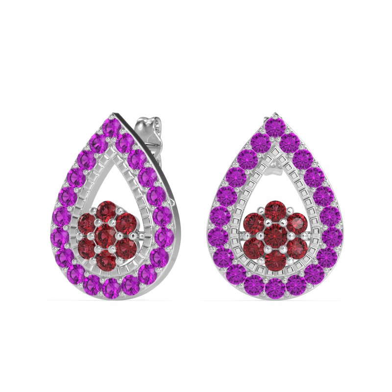 Teardrop Cluster Halo Earrings