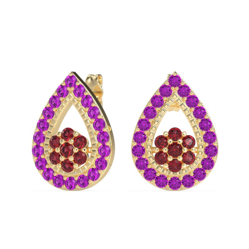 Teardrop Cluster Halo Earrings