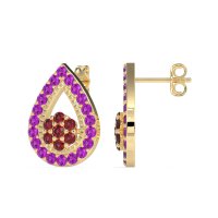 Teardrop Cluster Halo Earrings