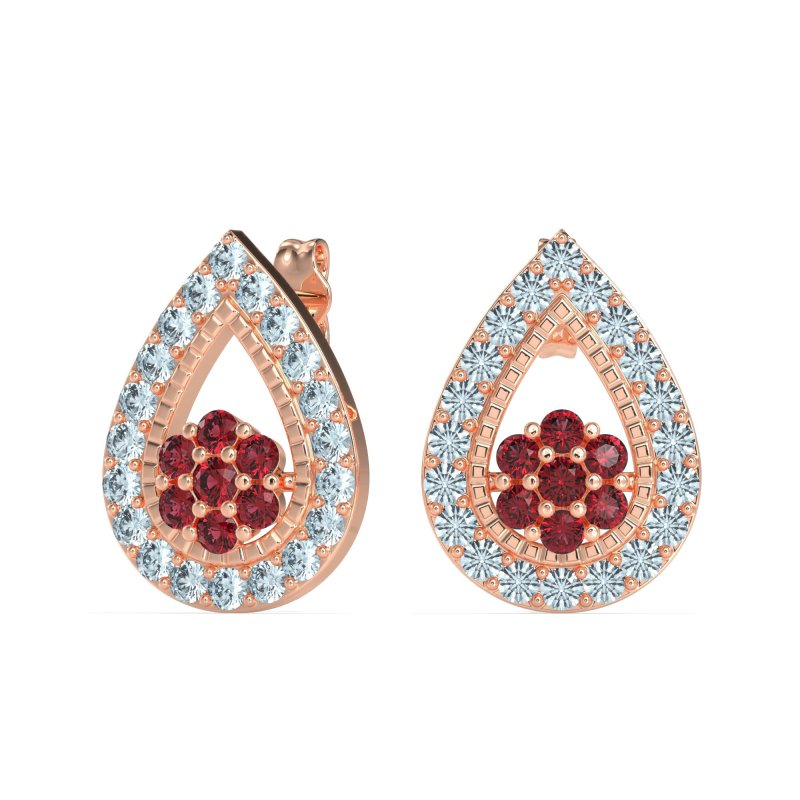 Teardrop Cluster Halo Earrings