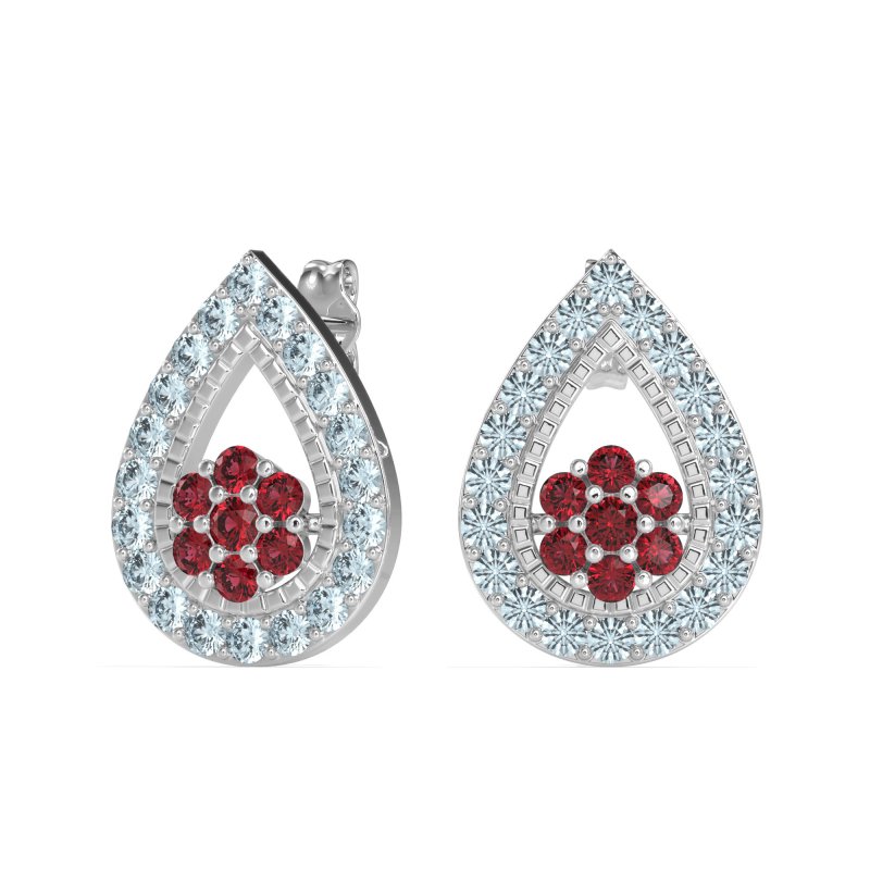 Teardrop Cluster Halo Earrings
