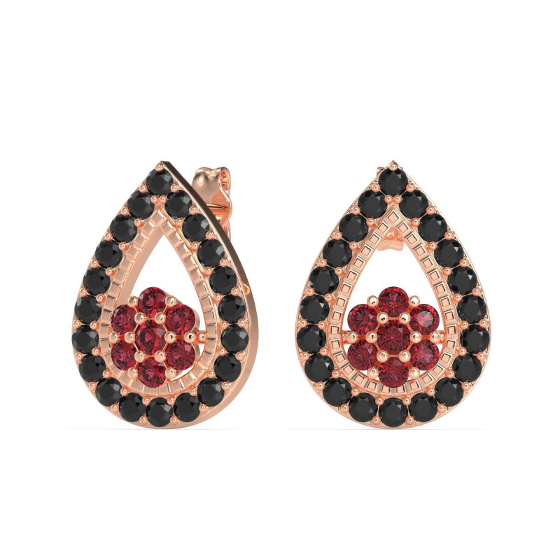 Teardrop Cluster Halo Earrings