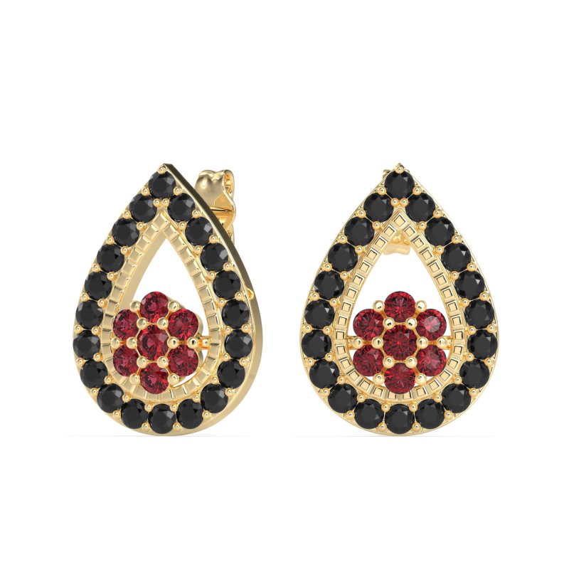 Teardrop Cluster Halo Earrings