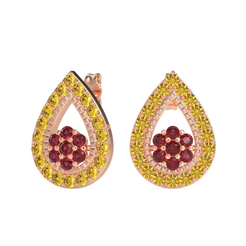 Teardrop Cluster Halo Earrings