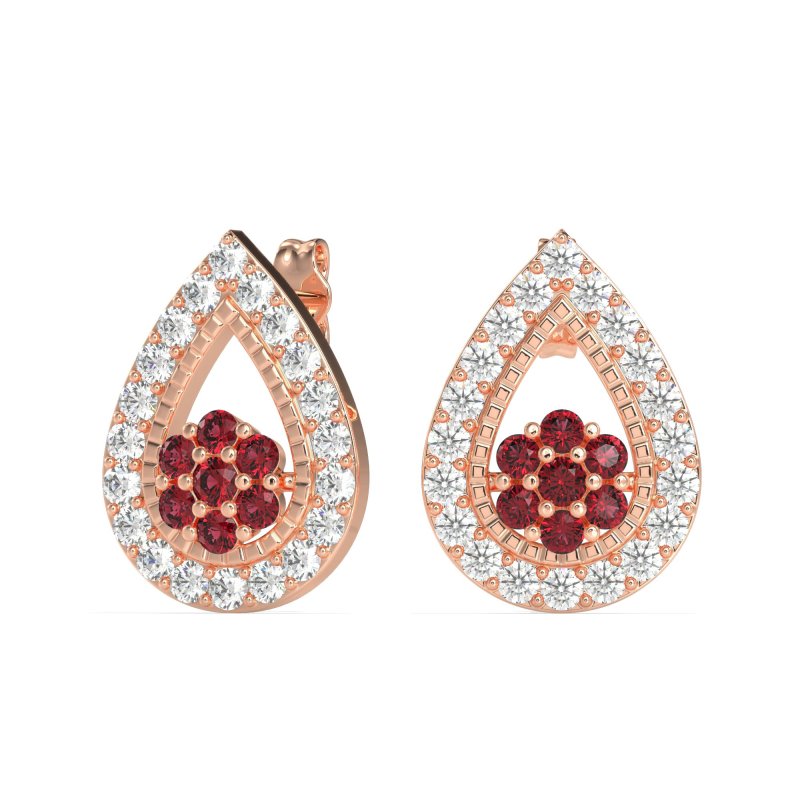 Teardrop Cluster Halo Earrings