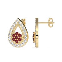 Teardrop Cluster Halo Earrings