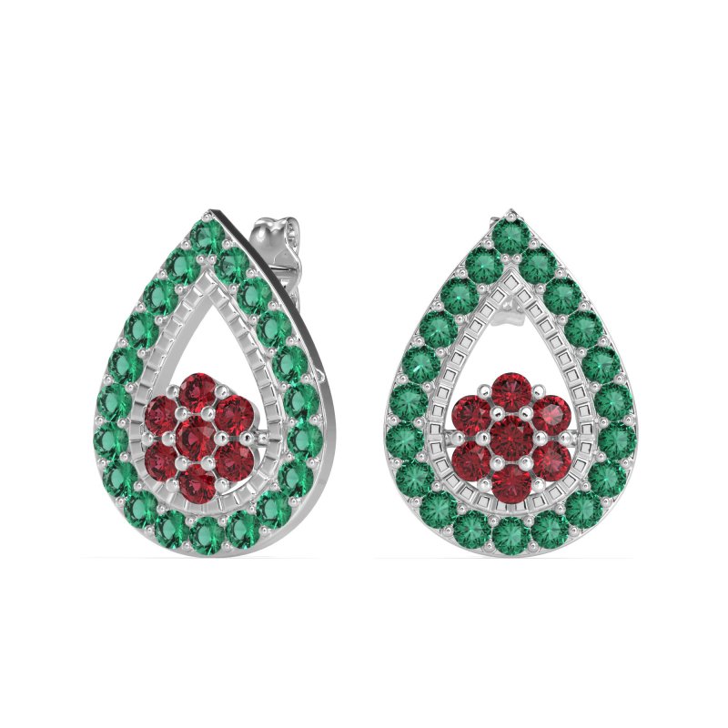 Teardrop Cluster Halo Earrings