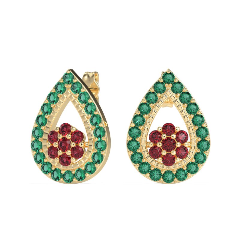 Teardrop Cluster Halo Earrings